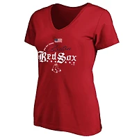 T-shirt à col en V grande taille Fanatics Red Boston Sox USA 250 ans