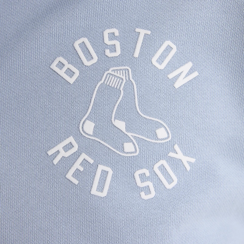 Women's Fanatics Sky Blue Boston Red Sox Iconic Short Sleeve Polo Sweatshirt