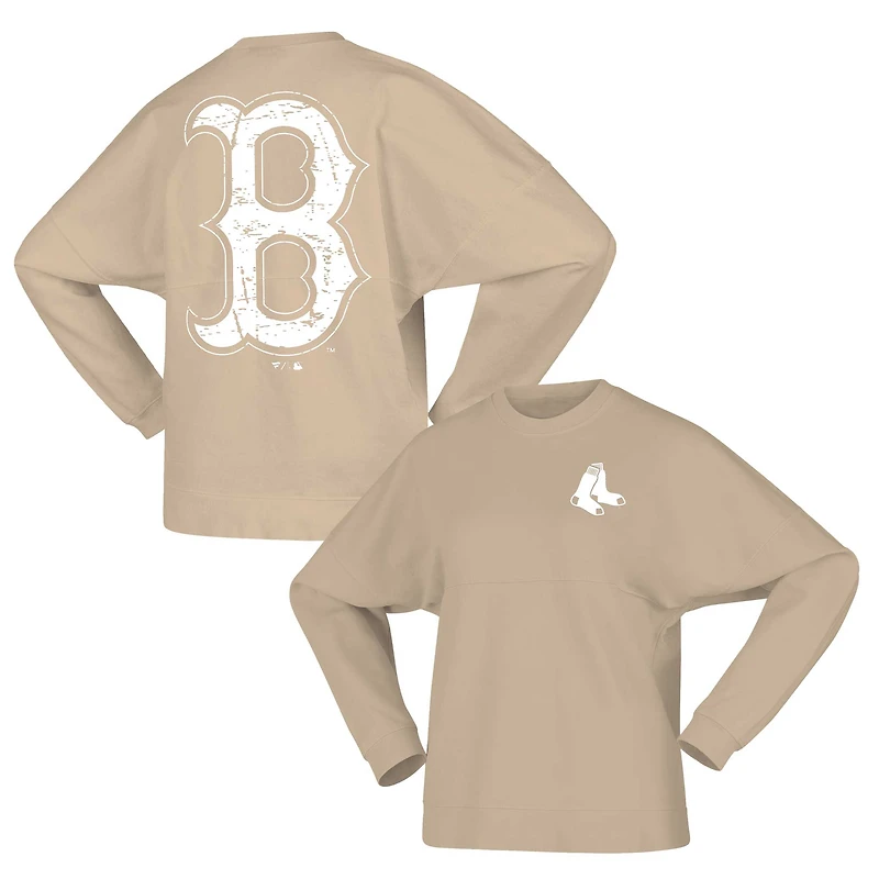 Sweat-shirt en polaire de marque Fanatics Tan Boston Red Sox pour femmes