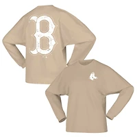 Sweat-shirt en polaire de marque Fanatics Tan Boston Red Sox pour femmes