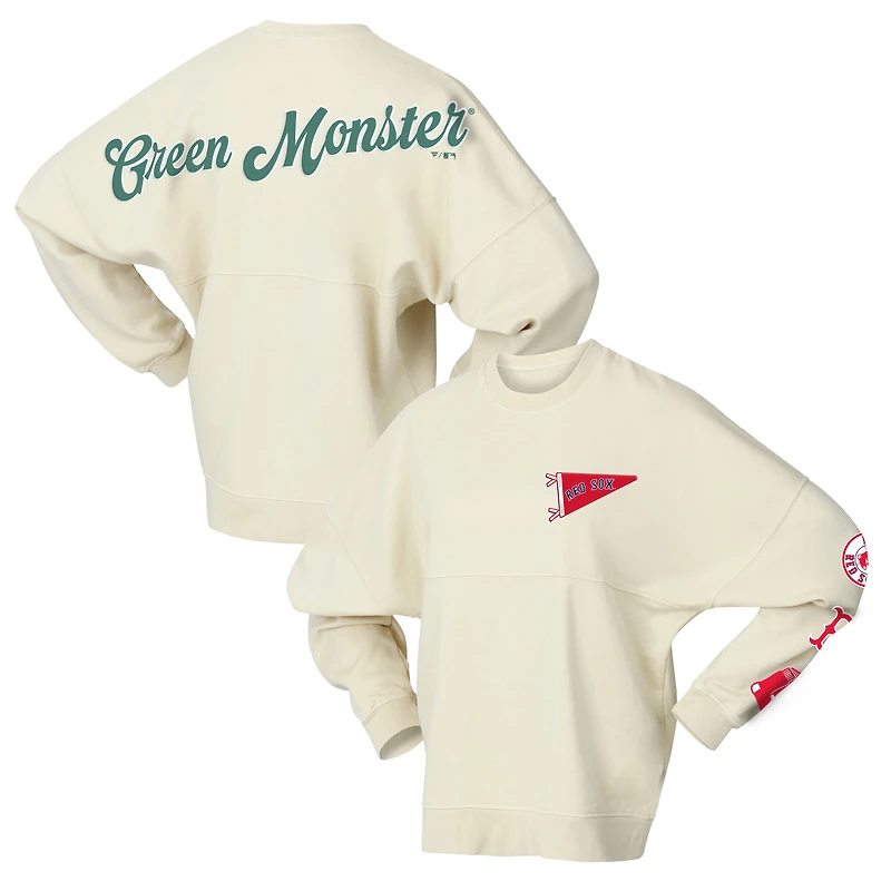 Sweat-shirt en polaire Fanatics Tan pour femme avec drapeau fanion des Boston Red Sox