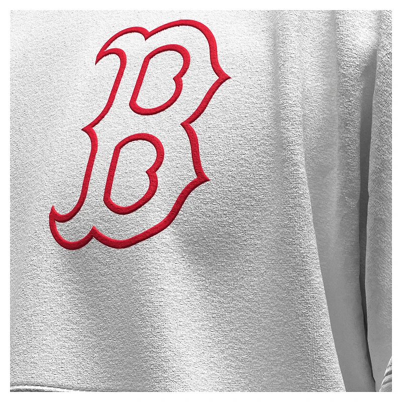 Women's Fanatics White Boston Red Sox Baseball Stitch Spirit Jersey Long Sleeve T-Shirt