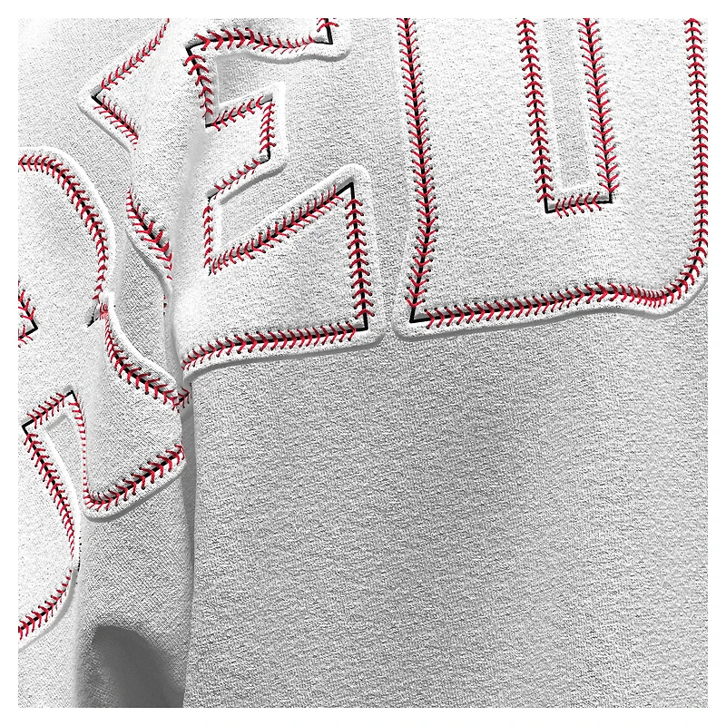 Women's Fanatics White Boston Red Sox Baseball Stitch Spirit Jersey Long Sleeve T-Shirt