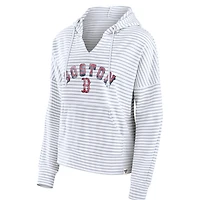 Sweat à capuche rayé blanc Fanatics pour femmes des Red Sox de Boston