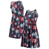 Robe d'été fleurie FOCO bleu marine pour femme, motif Boston Red Sox