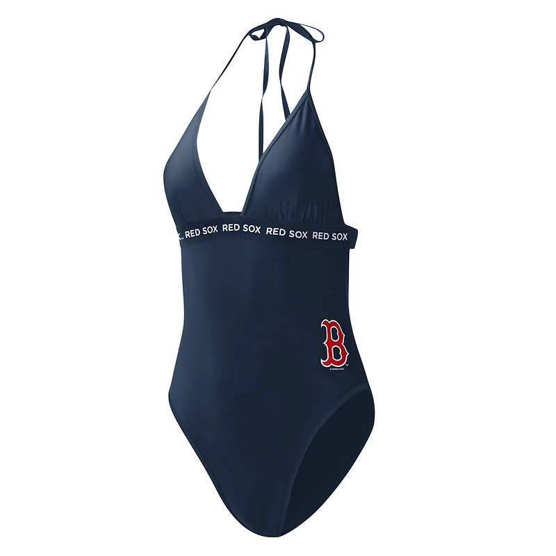Maillot de bain une pièce pour femme G-III 4Her by Carl Banks bleu marine Boston Red Sox Full Count
