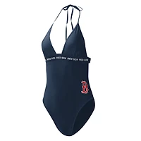 Maillot de bain une pièce pour femme G-III 4Her by Carl Banks bleu marine Boston Red Sox Full Count
