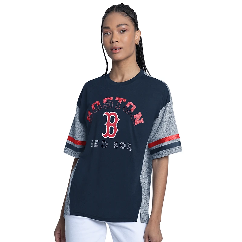 Haut oversize hors saison G-III 4Her pour femme par Carl Banks, bleu marine, Boston Red Sox