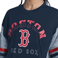 Women's G-III 4Her by Carl Banks Navy Boston Red Sox Off-Season Oversized Top