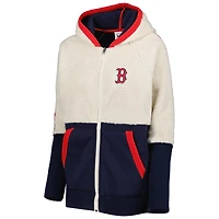 Sweat à capuche Raglan pour femme G-III 4Her by Carl Banks Oatmeal/Marine Boston Red Sox Shuffle It