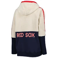 Sweat à capuche Raglan pour femme G-III 4Her by Carl Banks Oatmeal/Marine Boston Red Sox Shuffle It