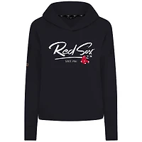 Sweat à capuche court noir Levelwear pour femme, motif Accolade Sweet Express, tri-blend, Boston Red Sox