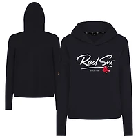 Sweat à capuche court noir Levelwear pour femme, motif Accolade Sweet Express, tri-blend, Boston Red Sox