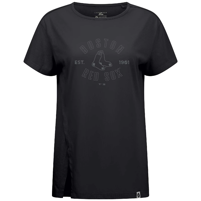 Women's Levelwear Black Boston Red Sox Influx Abyssal T-Shirt