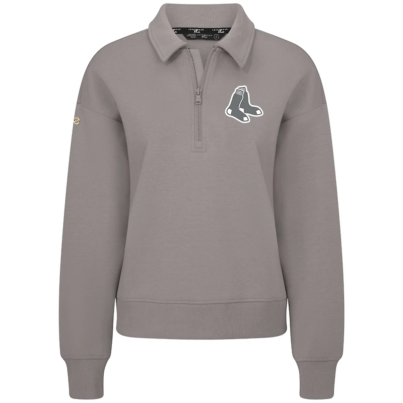 Women's Levelwear Gray Boston Red Sox Canmore Quarter-Zip Pullover