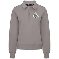 Women's Levelwear Gray Boston Red Sox Canmore Quarter-Zip Pullover