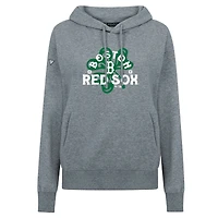 Women's Levelwear  Gray Boston Red Sox St. Patrick's Day Adorn Shamrock Pullover Hoodie