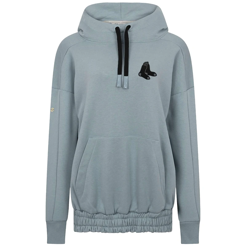 Sweat à capuche gris épaules tombantes pour femme, motif cascade des Red Sox de Boston, Levelwear