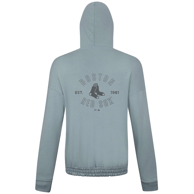 Sweat à capuche gris épaules tombantes pour femme, motif cascade des Red Sox de Boston, Levelwear