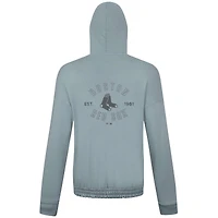 Sweat à capuche gris épaules tombantes pour femme, motif cascade des Red Sox de Boston, Levelwear