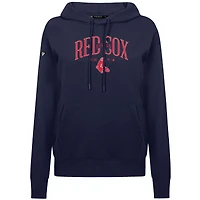 Sweat à capuche imprimé Boston Red Sox bleu marine pour femme Levelwear Adorn Throwback Spellout