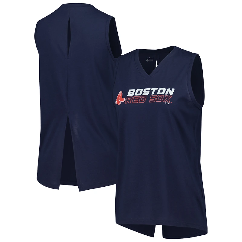 Débardeur à col en V Levelwear Boston Red Sox Paisley Chase pour femme, bleu marine