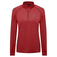 Women's Levelwear Red Boston Sox Kinetic Insignia 2.0 Raglan Quarter-Zip Top