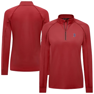 Women's Levelwear Red Boston Sox Kinetic Insignia 2.0 Raglan Quarter-Zip Top