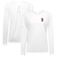 T-shirt à manches longues blanc pour femme avec logo principal Sequoia des Boston Red Sox