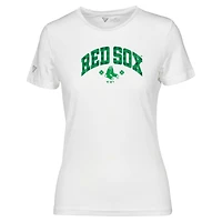 Women's Levelwear White Boston Red Sox St. Patrick's Day Maddox Plaid T-Shirt