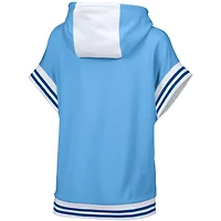 Chandail à capuchon manches courtes Mabel Tri-Blend Boston Red Sox Lusso pour femme, bleu clair