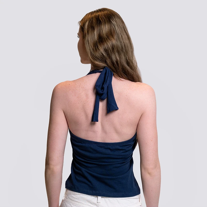 Women's Lusso Navy Boston Red Sox Noelle V-Neck Tank Top