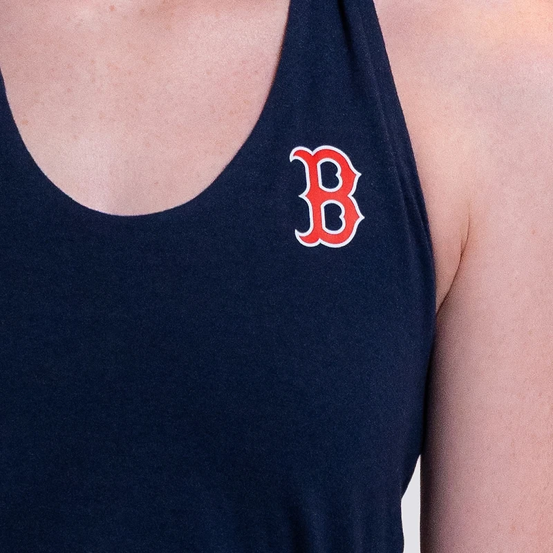 Women's Lusso Navy Boston Red Sox Noelle V-Neck Tank Top