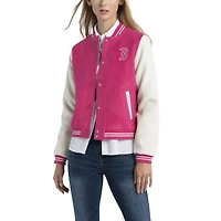 Veste universitaire à bouton-pression Priya des Red Sox de Boston Lusso rose pour femmes