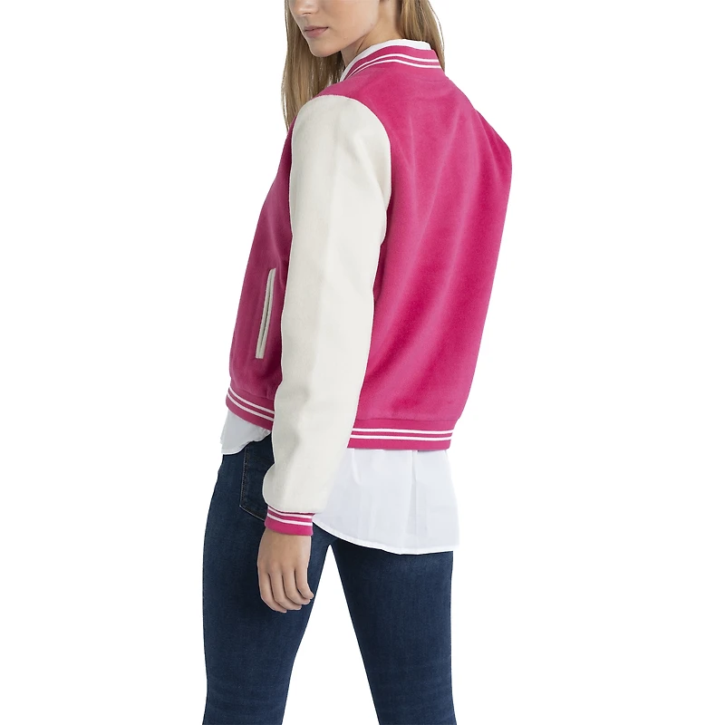 Veste universitaire à bouton-pression Priya des Red Sox de Boston Lusso rose pour femmes