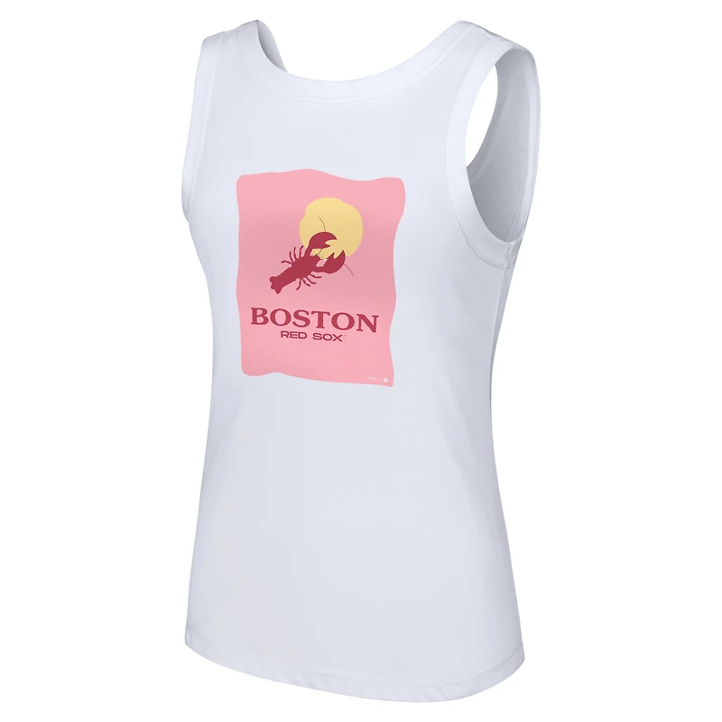Débardeur Lindy Boston Red Sox style Lusso pour femme, blanc