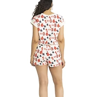 Women's Lusso  White Boston Red Sox Madge Dolman Tri-Blend T-Shirt