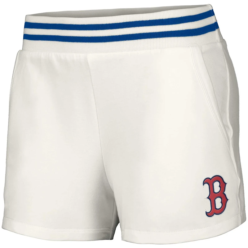 Women's Lusso  White Boston Red Sox Maeg Tri-Blend Pocket Shorts