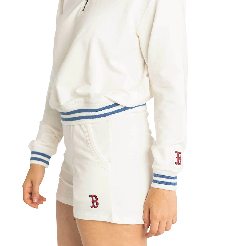 Women's Lusso  White Boston Red Sox Maeg Tri-Blend Pocket Shorts