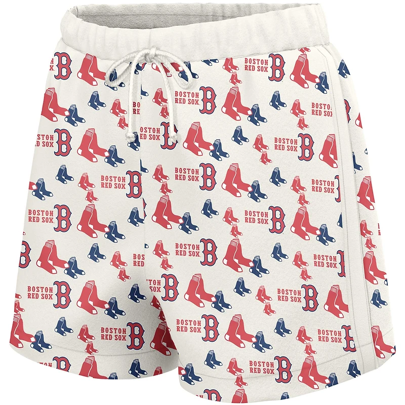 Women's Lusso  White Boston Red Sox Marge Shorts