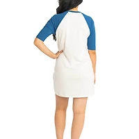 Women's Lusso  White Boston Red Sox Nettie Raglan Half-Sleeve Tri-Blend T-Shirt Dress