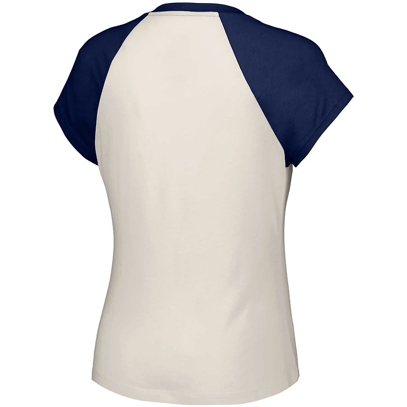 Women's Lusso  White Boston Red Sox Nikki Raglan T-Shirt