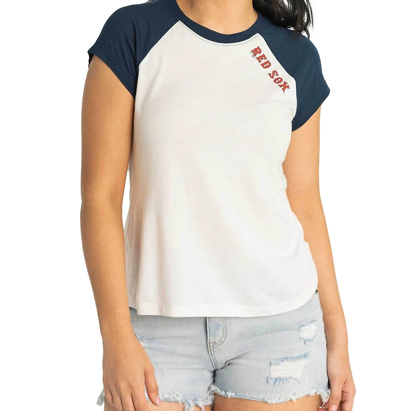 T-shirt à manches raglan Nikki des Boston Red Sox Lusso White pour femme