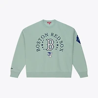Women's Mitchell & Ness  Green Boston Red Sox Yacht Rock Sweatshirt