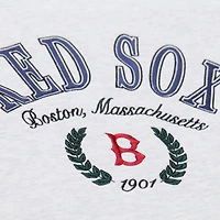 Sweat-shirt court à capuche Mitchell & Ness gris chiné pour femme, motif Boston Red Sox