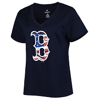 Women's Navy Boston Red Sox Plus Americana V-Neck T-Shirt