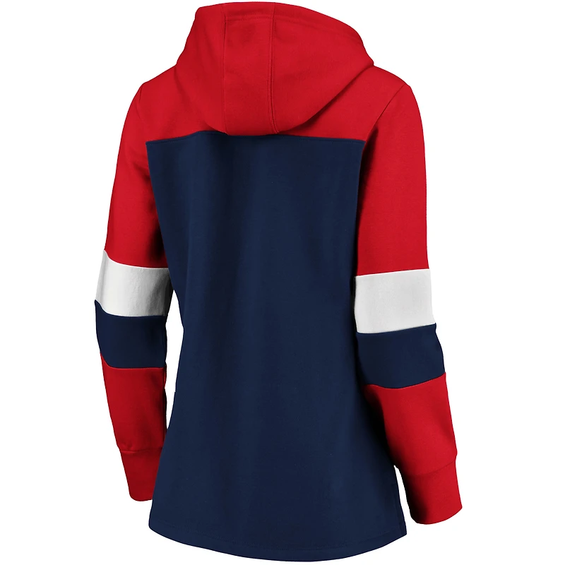 Women's Navy Boston Red Sox Plus Colorblock Pullover Hoodie