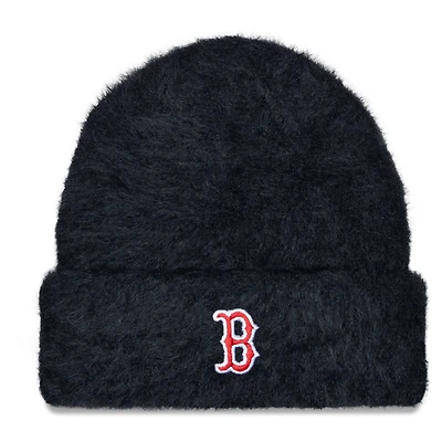 Women's New Era Black Boston Red Sox Fuzzy Cuffed Knit Hat