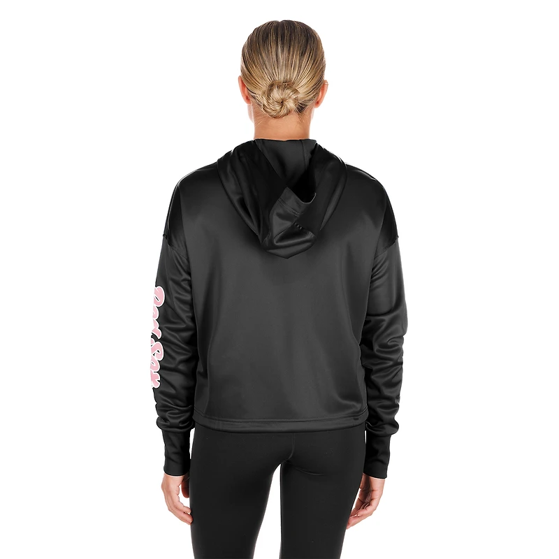 Sweat à capuche demi-zippé noir New Era pour femme des Red Sox de Boston