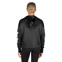 Sweat à capuche demi-zippé noir New Era pour femme des Red Sox de Boston